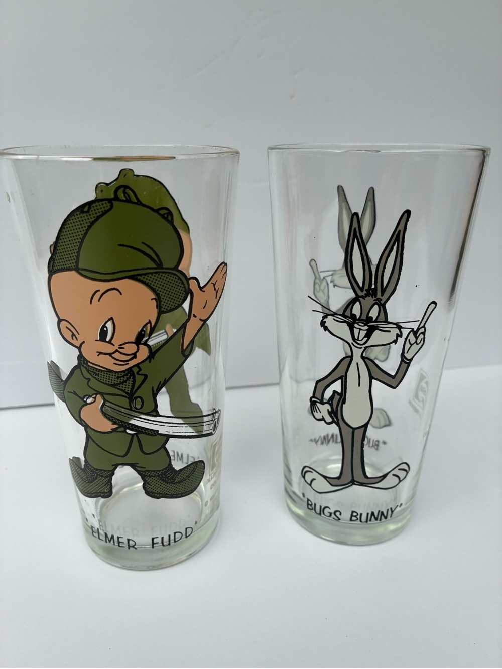 Vintage 1973 Pepsi Looney Tunes Bugs Bunny Elmer Fudd Glasses Set - Picture 7 of 13